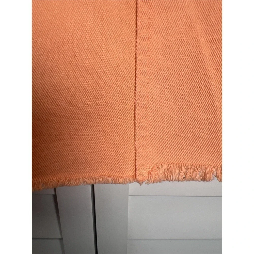 Francesca's tgla Jessa Fray Bottom Denim Mini Skirt Size Large Neon Orange NWT